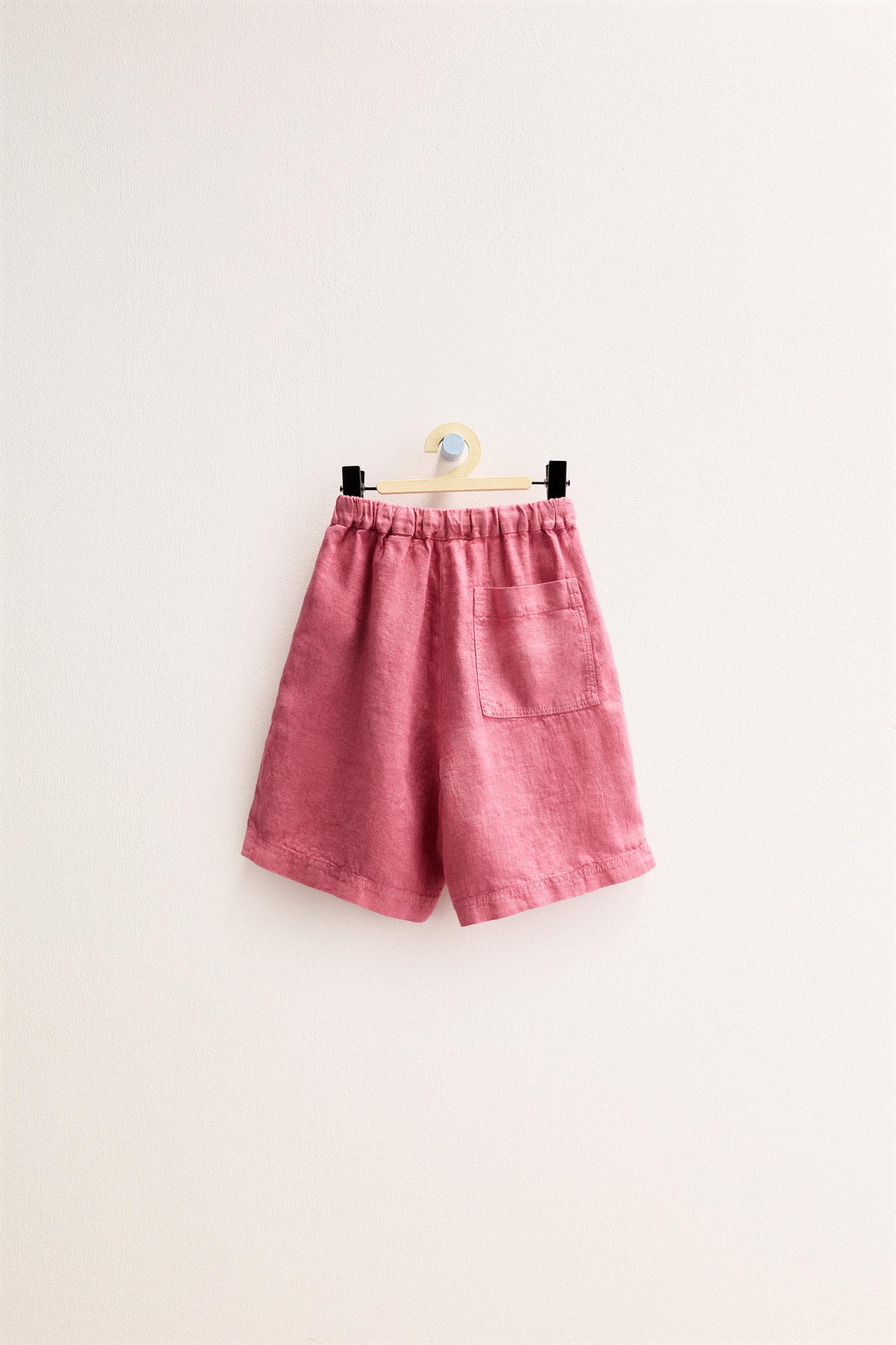 ZARA TIMELESS - PLAIN 100% LINEN SHORTS